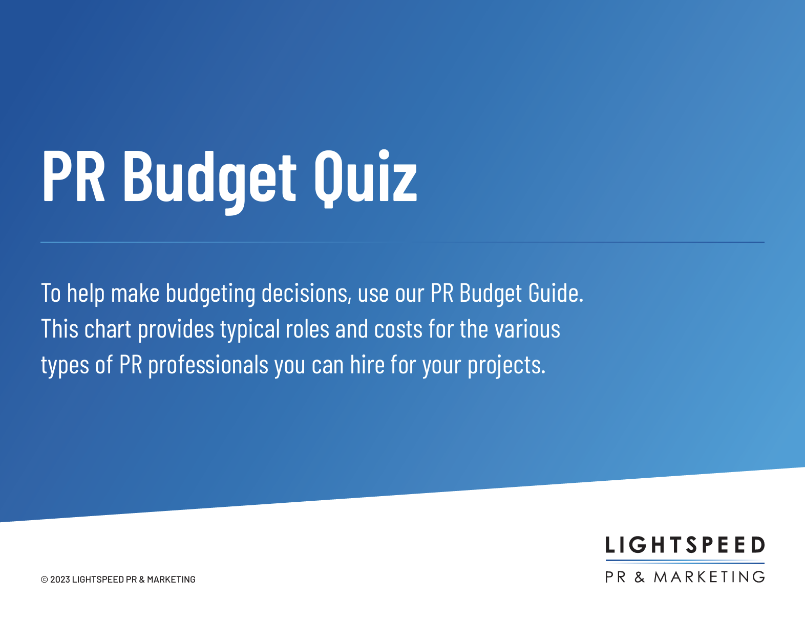 PR Budget Quiz